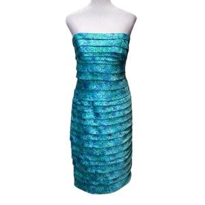 Calvin Klein Strapless Tiered Fabric Dress - Size 6